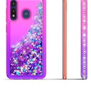 Red blue sparkle glitter case for Moto E 2020